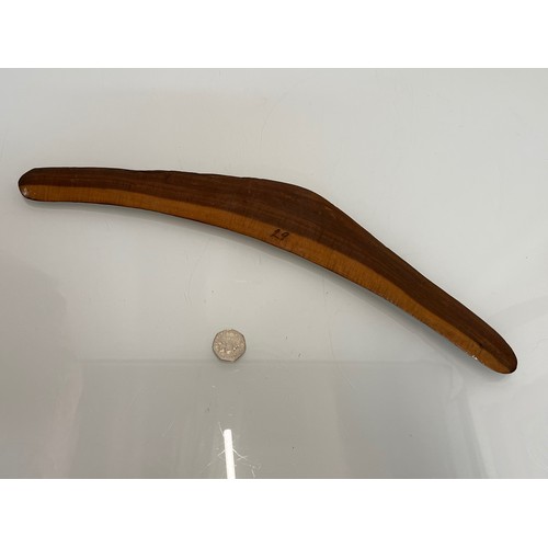 531 - Aboriginal boomerang, with catalogue / archival reference number, 46 cm long.

This lot is available... 