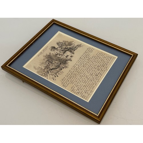 23 - Ethnic Black cultural interest, a framed page from a C19th sketch book, a drawing entitled Sambo Ser... 