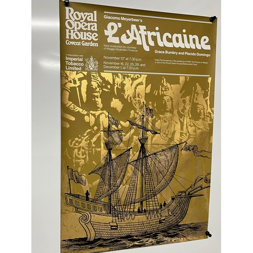 367 - Mid Century furnishing, classic 1978 Royal Opera House Covent Garden poster for L’Africane.

This lo... 