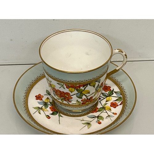 406 - Collection of hand decorated bone china tea wares, by Foley and Royal Worcester.

This lot is availa... 