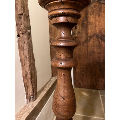 302 - Large turned wooden stand 100cm tall 17 cm diameter at the top and 30 cm diameter at the base.

This... 