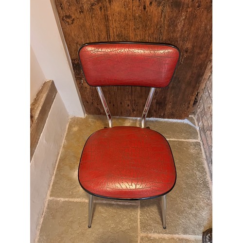 306 - Mid century designer furniture, a pair of chrome framed chairs with upholstered seats and backs.

Th... 