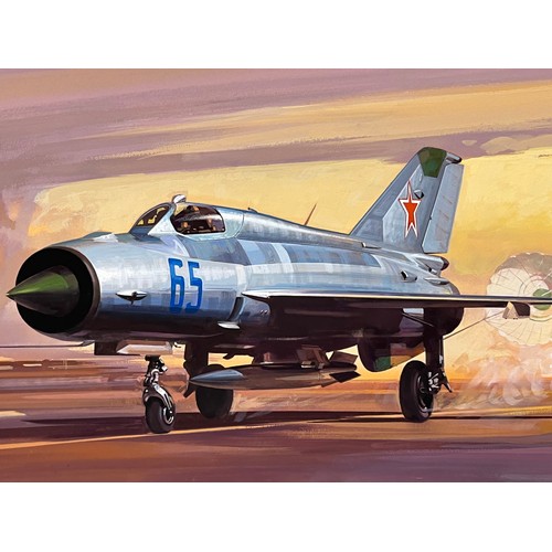 376 - Airfix model kits contemporary Matchbox Lesney. aviation model kit original artwork, Russian Jet air... 