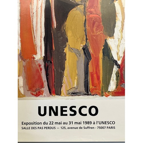 38 - Advertising poster for a 1989 UNESCO sponsored exhibition of  work by Lebanese artist Paul Guiragoss... 