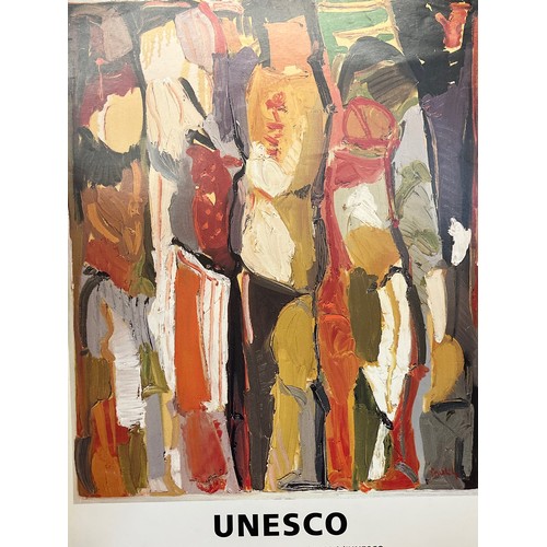 38 - Advertising poster for a 1989 UNESCO sponsored exhibition of  work by Lebanese artist Paul Guiragoss... 