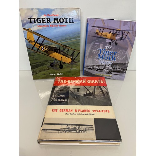 433 - Ephemera, military aircraft, two books on Tiger Moth aircraft and another on German planes of the Wo... 