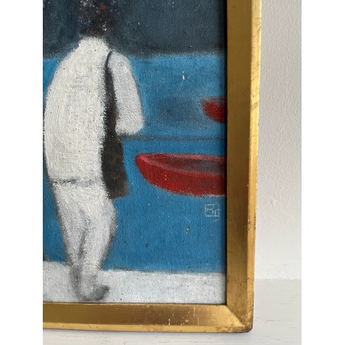 55 - Mid-century art, a framed study of a figure watching boats. 27cm x 20cm.


This lot is available for... 