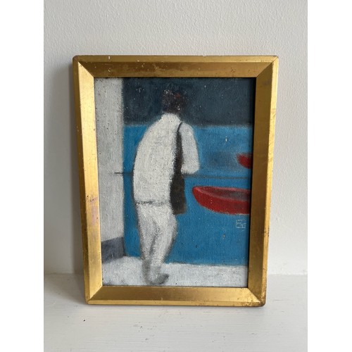 55 - Mid-century art, a framed study of a figure watching boats. 27cm x 20cm.


This lot is available for... 