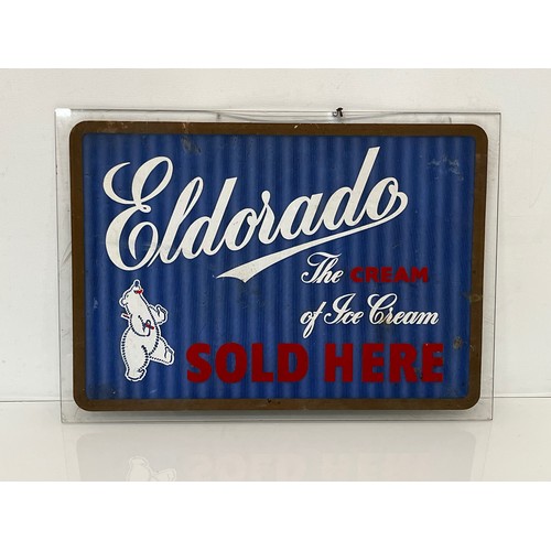 109 - Mid century advertising sign Eldorado Ice Cream, unusual Polarised Display sign from the 1960’s.

Th... 