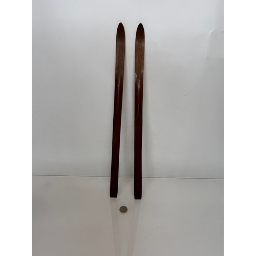 110 - A pair of miniature oak skis 60 cm long.

This lot is available for in-house shipping