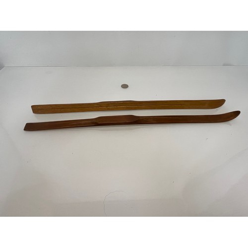 110 - A pair of miniature oak skis 60 cm long.

This lot is available for in-house shipping