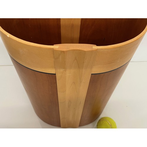 114 - Wooden waste bin.

This lot is available for in-house shipping