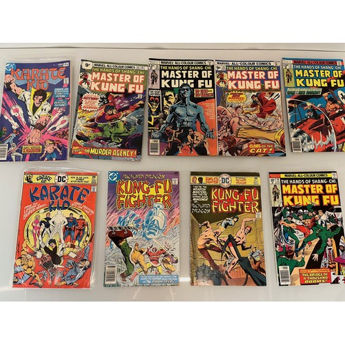 122 - Marvel and DC superhero comics, part of a large collection, Karate Kid, Master of Kung Fu and kung F... 