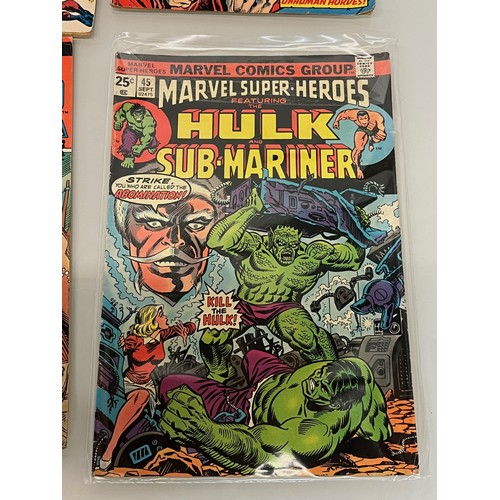 124 - Marvel and DC superhero comics, part of a large collection, Hulk abnd Sub Mariner.

This lot is avai... 