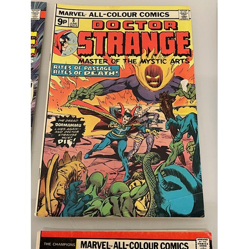 125 - Marvel and DC superhero comics, part of a large collection, Strange Tales, Dr Strange and The Champi... 