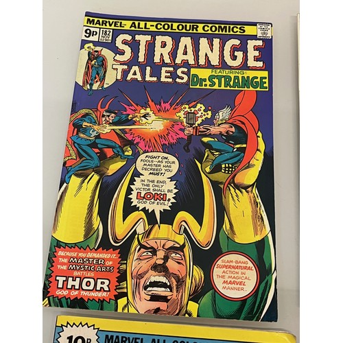 125 - Marvel and DC superhero comics, part of a large collection, Strange Tales, Dr Strange and The Champi... 