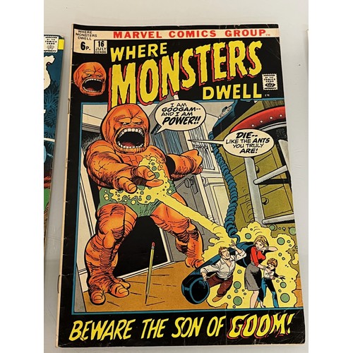 129 - Marvel and DC superhero comics, part of a large collection, Howard the Human, Where Monsters Dwell, ... 