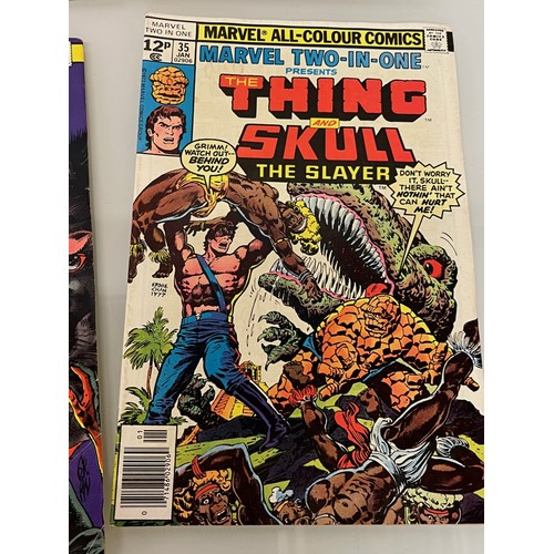 132 - Marvel and DC superhero comics, part of a large collection, The Thing, Moondragon, Invisible Girl, T... 