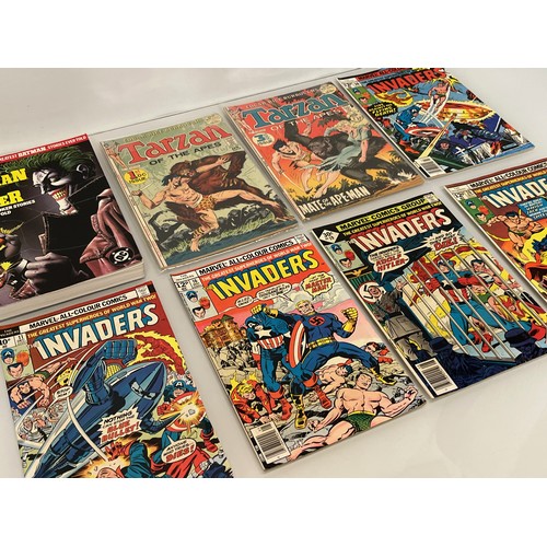 138 - Marvel and DC superhero comics, part of a large collection, Batman, Joker, Tarzan, and The Invaders
... 