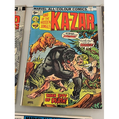 142 - Marvel and DC superhero comics, part of a large collection, Ka-Zar, New Gods, and Ms Marvel.

This l... 