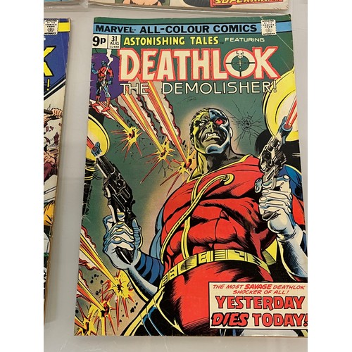 143 - Marvel and DC superhero comics, part of a large collection, Forever People, Tor, Deathlok, Dr Jekyll... 