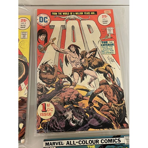 143 - Marvel and DC superhero comics, part of a large collection, Forever People, Tor, Deathlok, Dr Jekyll... 