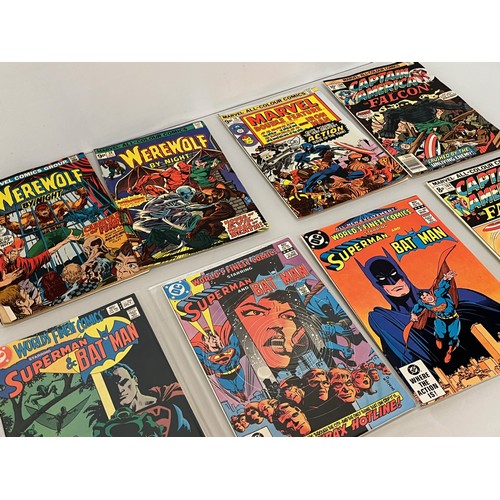 147 - Marvel and DC superhero comics, part of a large collection, Werewolf, Captain America, Iron Man, Fal... 