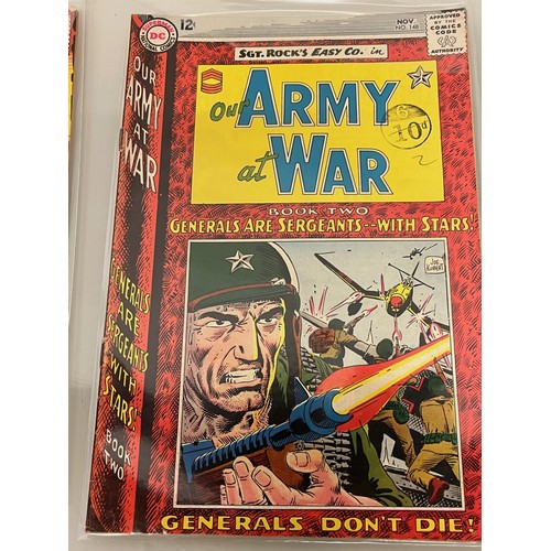 153 - Marvel and DC superhero comics, part of a large collection, Karate Kid, Army at War, and Sgt Rock.

... 