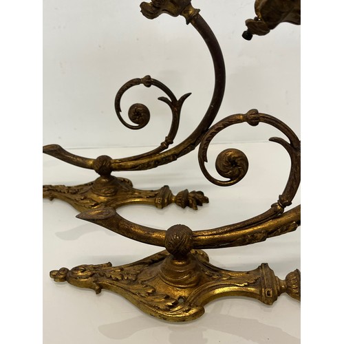 191 - Pair of gilded cast brass decorative light sconces.

This lot is available for in-house packing and ... 