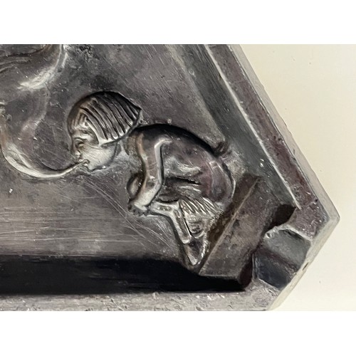 194 - Cast pewter ashtray decorated with three fawn like figures blowing smoke.

This lot is available for... 