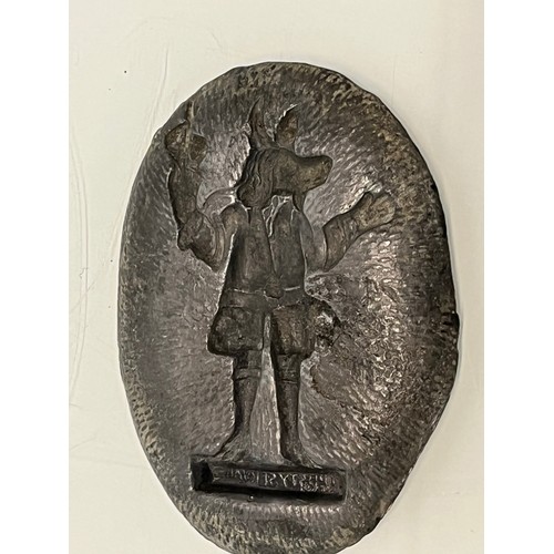 214 - Cast lead mould for The Trusty Servant figure, Manners Maketh Man motto for Winchester Collage. 10.5... 