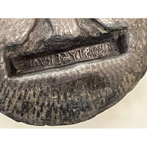 214 - Cast lead mould for The Trusty Servant figure, Manners Maketh Man motto for Winchester Collage. 10.5... 