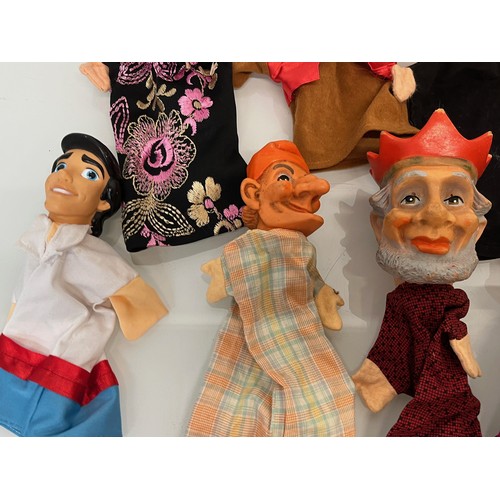 224 - A collection of sixteen hand puppets, classic Punch and Judy etc.

This lot is available for in-hous... 