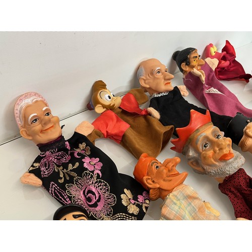 224 - A collection of sixteen hand puppets, classic Punch and Judy etc.

This lot is available for in-hous... 