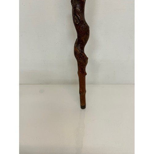 228 - Hand turned walking stick 101 cm long.

This lot is available for in-house shipping