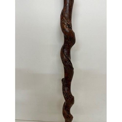 228 - Hand turned walking stick 101 cm long.

This lot is available for in-house shipping