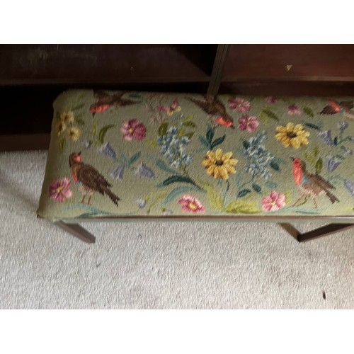 233 - Two seat stool with tapestry to the seat.

This lot is collection only.