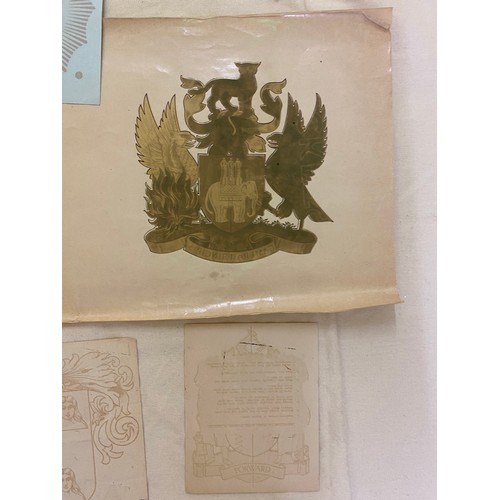 269 - A Selection of Transfers with heraldic Coats of Arms etc. 
some are labelled Butchers & Co Ltd and '... 