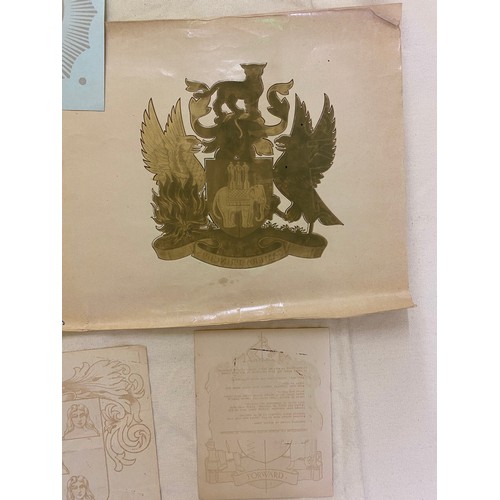 269 - A Selection of Transfers with heraldic Coats of Arms etc. 
some are labelled Butchers & Co Ltd and '... 