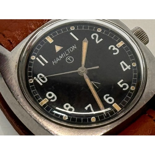 10 - A Gents military issue wristwatch by Hamilton.

This lot is available for in-house shipping