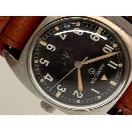 10 - A Gents military issue wristwatch by Hamilton.

This lot is available for in-house shipping