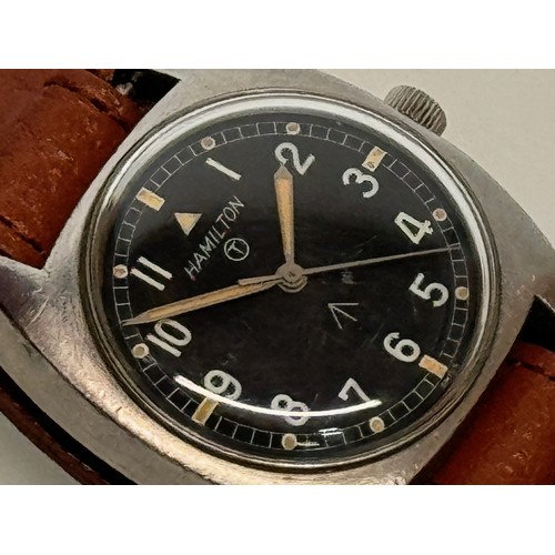 10 - A Gents military issue wristwatch by Hamilton.

This lot is available for in-house shipping