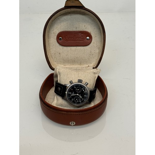 9 - Gents wristwatch, a Hanhart Chronograph, the watch of choice for Steve McQueen. A 1939 Limited editi... 