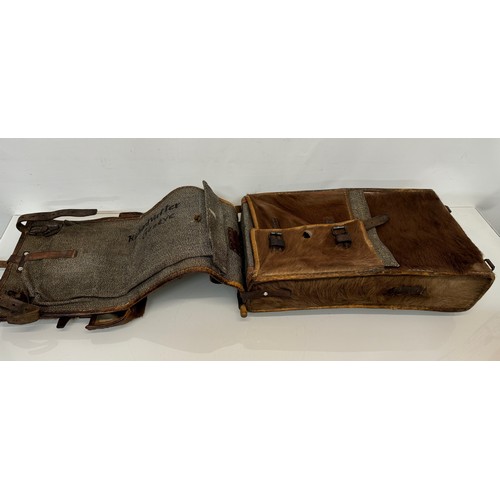 104 - Militaria, a pony skin ruck sac dated 45.

This lot is available for in-house shipping