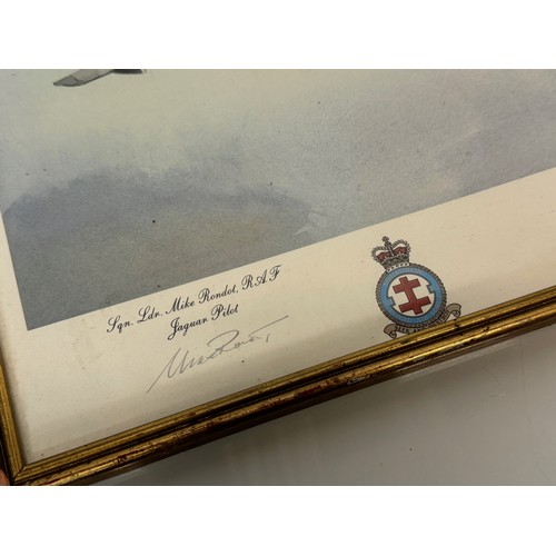 184 - Miliatria, RAF USAF WWII aviation interest, a signed picture celebrating US Airforce Operations 50th... 