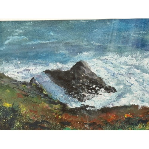 197 - Painting Gara Rocks Salcombe Devon. From collection of paintings from the studio of Cambridge artist... 