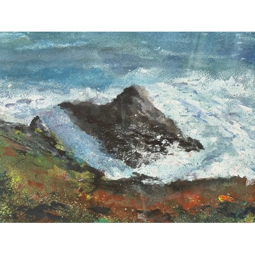 197 - Painting Gara Rocks Salcombe Devon. From collection of paintings from the studio of Cambridge artist... 