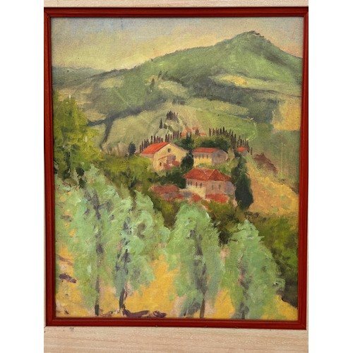 198 - Painting Tscany Italy. From collection of paintings from the studio of Cambridge artist John Shead 1... 