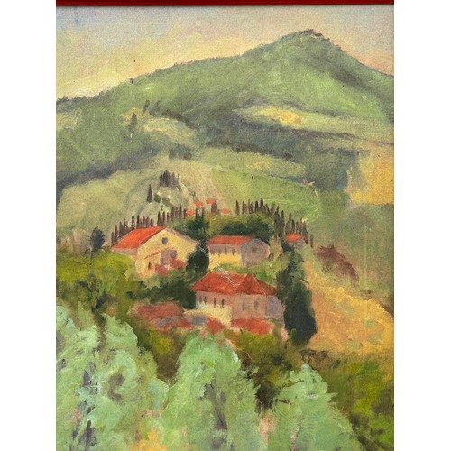 198 - Painting Tscany Italy. From collection of paintings from the studio of Cambridge artist John Shead 1... 