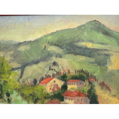 198 - Painting Tscany Italy. From collection of paintings from the studio of Cambridge artist John Shead 1... 